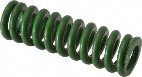 Die Spring: 5/8" Hole Dia, 11/32" Rod Dia, 2" Free Length, Green