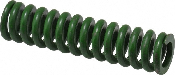 Die Spring: 5/8" Hole Dia, 11/32" Rod Dia, 2-1/2" Free Length, Green