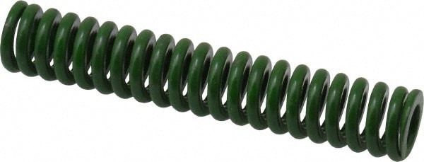 Die Spring: 5/8" Hole Dia, 11/32" Rod Dia, 3-1/2" Free Length, Green