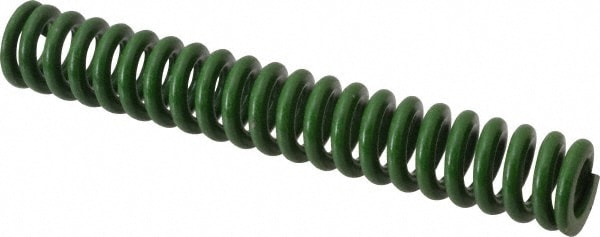 Die Spring: 5/8" Hole Dia, 11/32" Rod Dia, 4" Free Length, Green