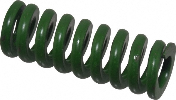Die Spring: 3/4" Hole Dia, 3/8" Rod Dia, 2" Free Length, Green