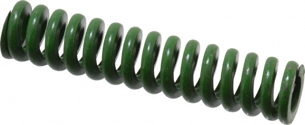Die Spring: 3/4" Hole Dia, 3/8" Rod Dia, 3-1/2" Free Length, Green