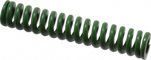 Die Spring: 3/4" Hole Dia, 3/8" Rod Dia, 4" Free Length, Green