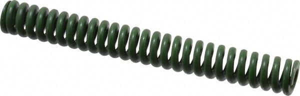 Die Spring: 3/4" Hole Dia, 3/8" Rod Dia, 6" Free Length, Green
