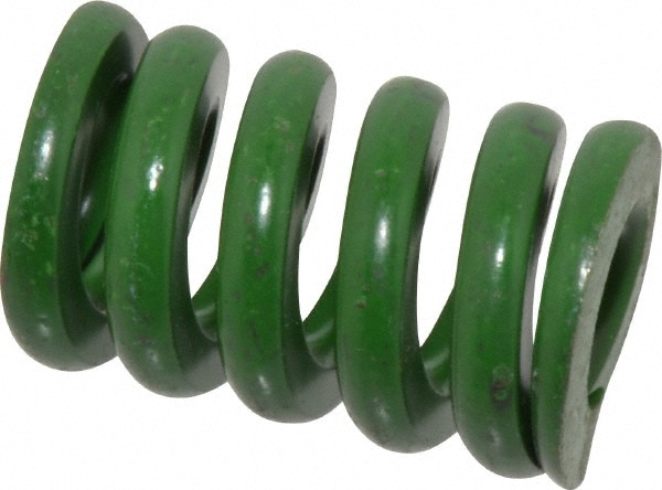 Die Spring: 1" Hole Dia, 1/2" Rod Dia, 1-1/2" Free Length, Green