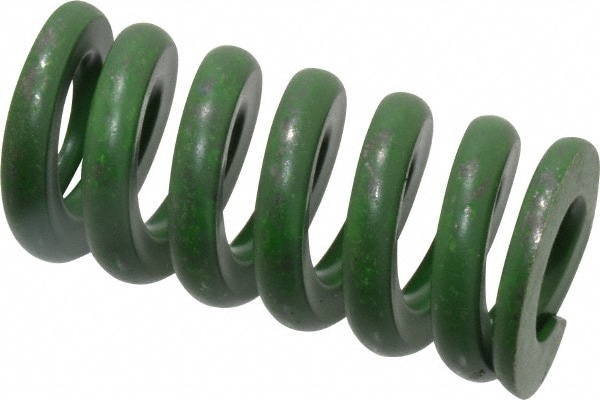 Die Spring: 1" Hole Dia, 1/2" Rod Dia, 2" Free Length, Green