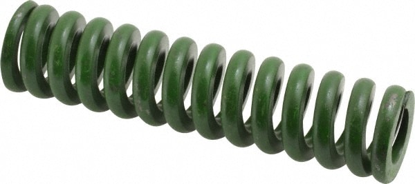 Die Spring: 1" Hole Dia, 1/2" Rod Dia, 4" Free Length, Green