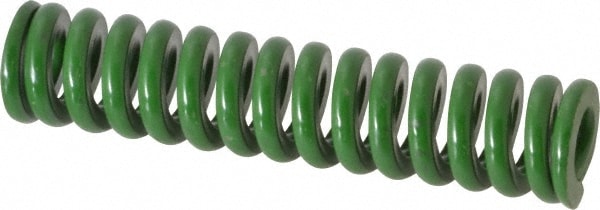 Die Spring: 1" Hole Dia, 1/2" Rod Dia, 4-1/2" Free Length, Green