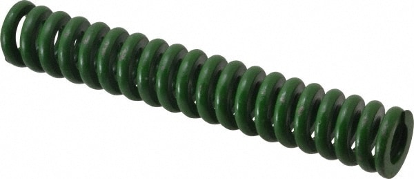 Die Spring: 1" Hole Dia, 1/2" Rod Dia, 6" Free Length, Green