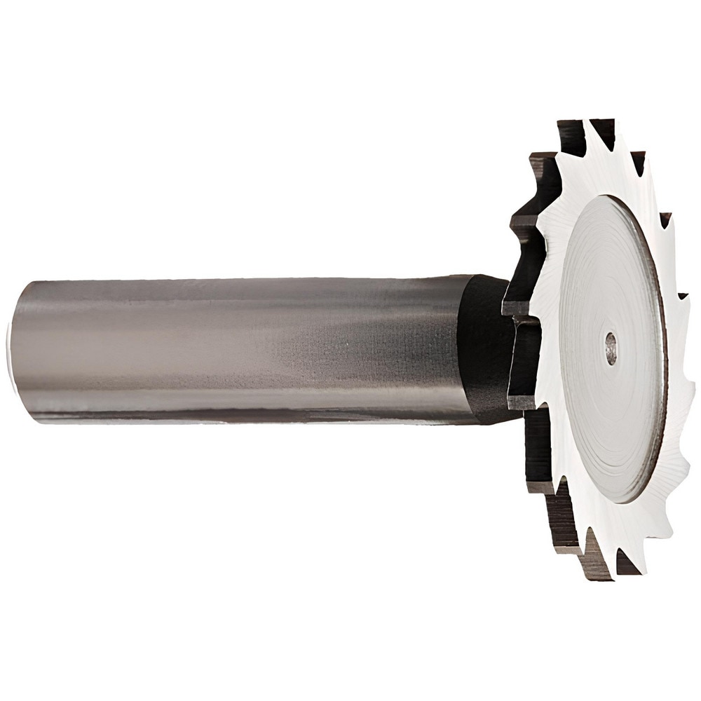 Woodruff Keyseat Cutter: 0.25" Cut Dia, 0.0313" Cut Width, 1/2" Shank Dia, Straight Tooth