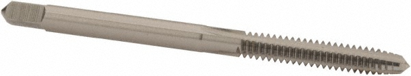 Straight Flute Tap: #6-32 UNC, 3 Flutes, Plug, High Speed Steel, Bright/Uncoated