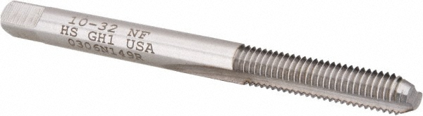 #10-32 Bottoming RH H1 Bright High Speed Steel 2-Flute Straight Flute Hand Tap