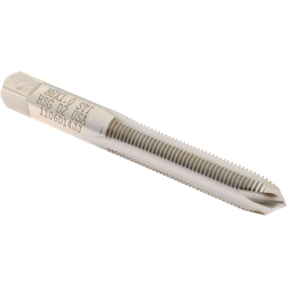 Spiral Point STI Tap: M8 x 1 Metric Fine, 3 Flutes, Plug, High Speed Steel, Bright/Uncoated