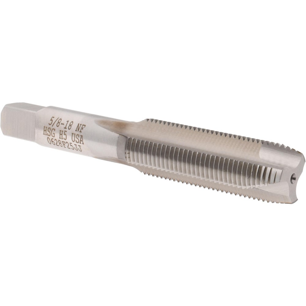 Hertel K008571AS Spiral Point Tap: 5/8-18, UNF, 3 Flutes, Plug, 2B, High Speed Steel, Bright Finish Image