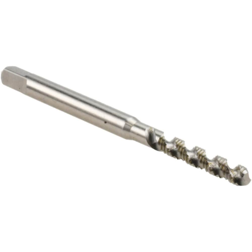 Spiral Flute Tap: #4-48, UNF, 2 Flute, Bottoming, 2B Class of Fit, High Speed Steel, Bright/Uncoated