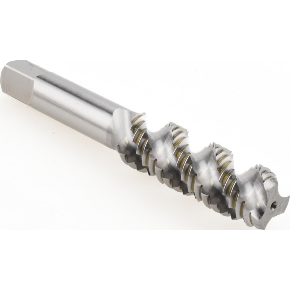 Spiral Flute Tap: 9/16-12, UNC, 3 Flute, Bottoming, High Speed Steel, Bright/Uncoated