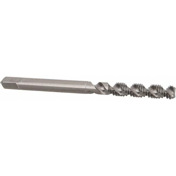 Hertel K007302AS #4-40 UNC, 2 Flute, 52° Helix, Bottoming Chamfer, Bright Finish, High Speed Steel Spiral Flute STI Tap Image