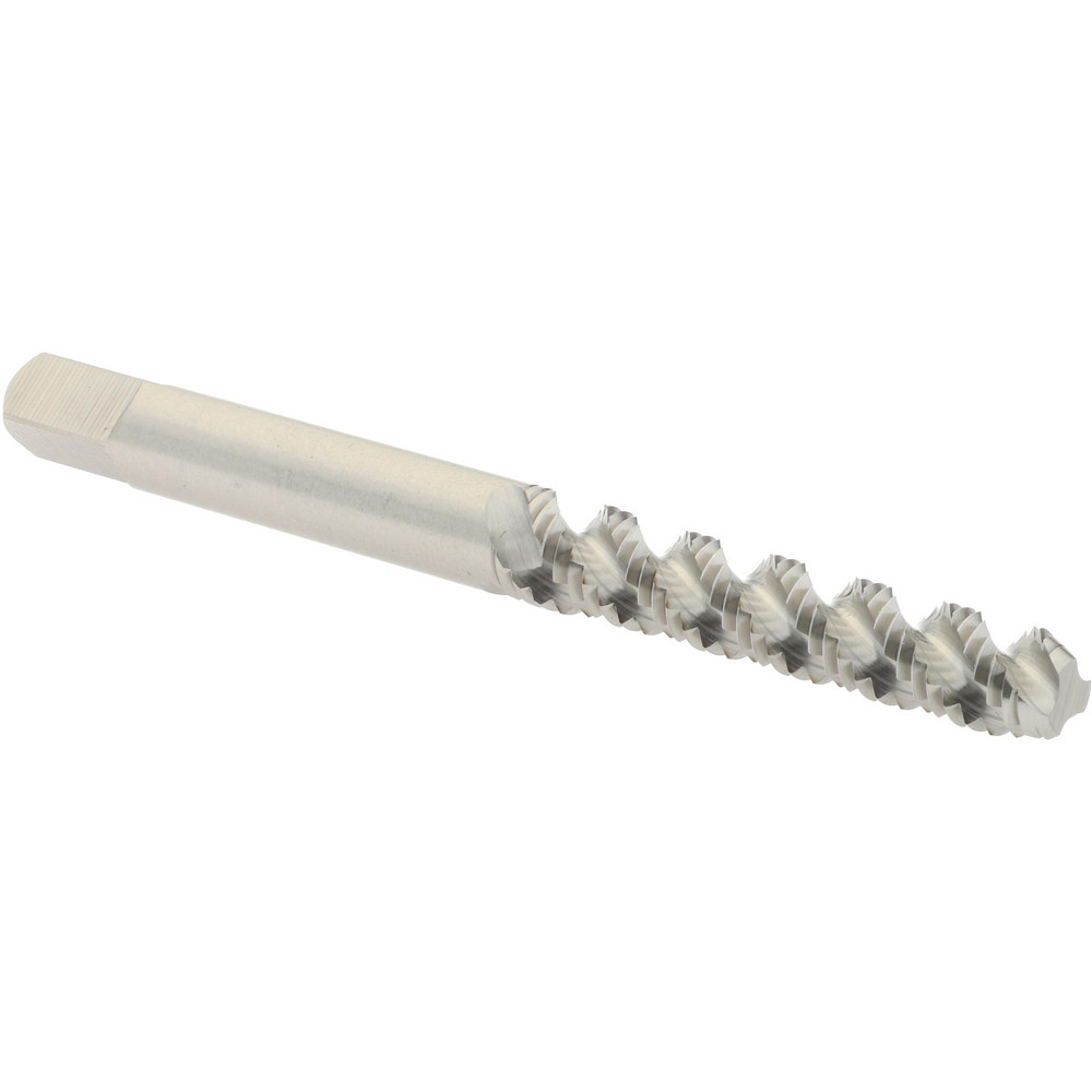 #8-32 UNC, 3 Flute, 52° Helix, Bottoming Chamfer, Bright Finish, High Speed Steel Spiral Flute STI Tap