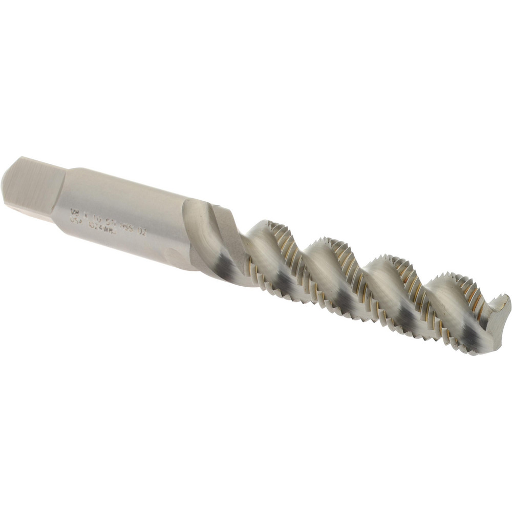 M8x1.00 Metric Fine/EGM, 3 Flute, 52° Helix, Bottoming Chamfer, Bright Finish, High Speed Steel Spiral Flute STI Tap