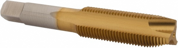 Hertel K020363AS25 Spiral Point Tap: M16 x 1.5, Metric Fine, 3 Flutes, Plug, High Speed Steel, TiN Finish Image