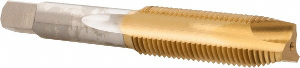Hertel K027779AS25 Spiral Point Tap: M14 x 1.5, Metric Fine, 3 Flutes, Plug, High Speed Steel, TiN Finish Image