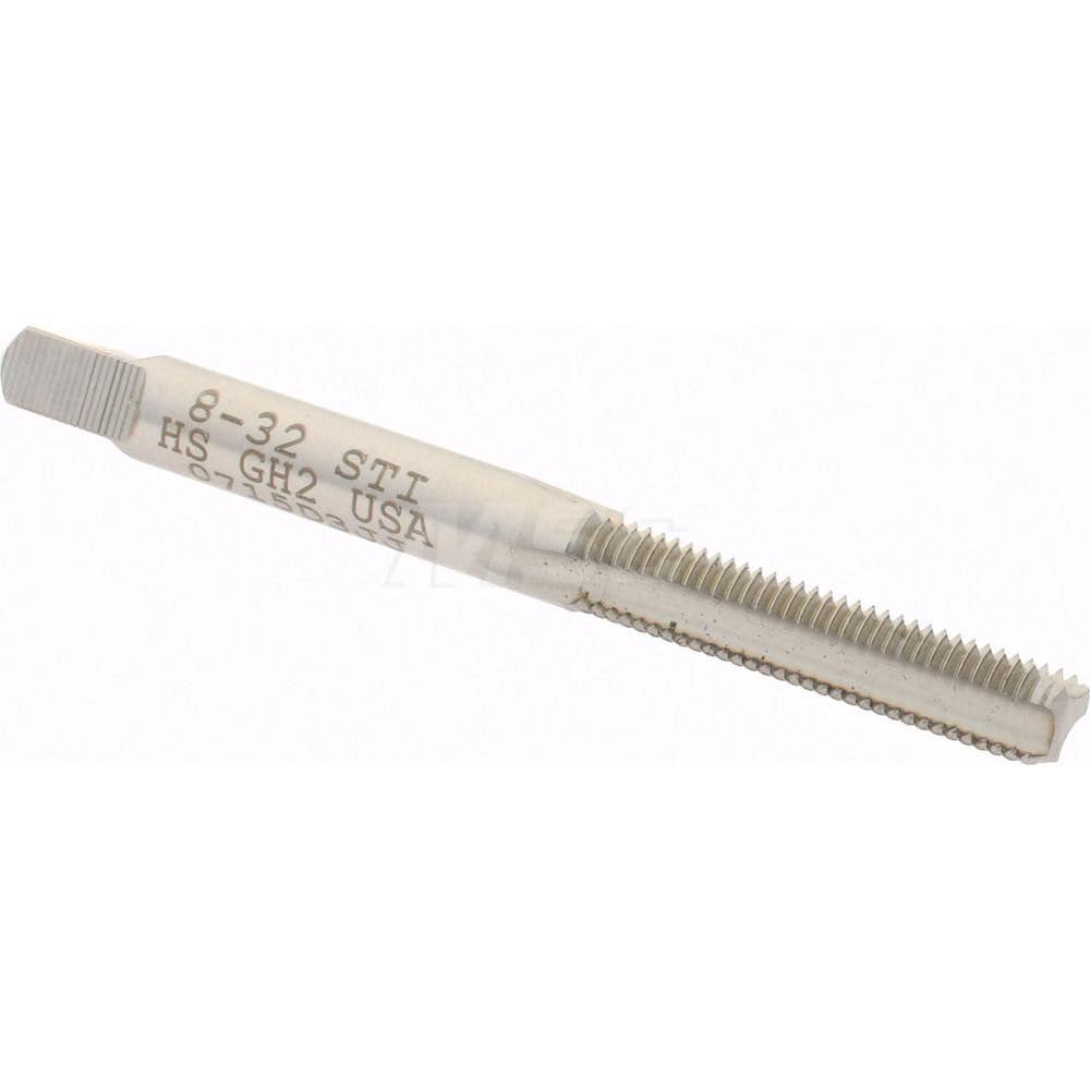 Hand STI Tap: #8-32 UNC, H2, 3 Flutes, Bottoming Chamfer