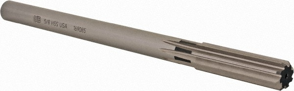Round Shank Straight Flute Union Butterfield 4533 High-Speed Steel Chucking Reamer 0.4370 inch Uncoated Bright