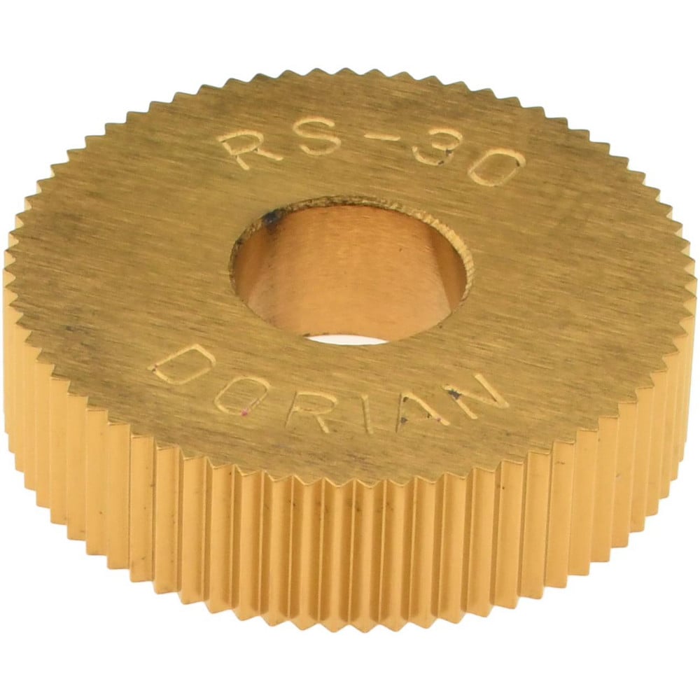 Standard Knurl Wheel: 3/4" Dia, 90 ° Tooth Angle, 30 TPI, Straight, High Speed Steel