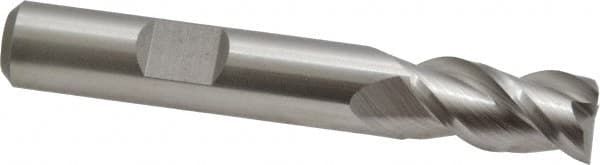 Cleveland C40072 Square End Mill: 3/8 Dia, 3/4 LOC, 3/8 Shank Dia, 2-1/2 OAL, 3 Flutes, Powdered Metal 