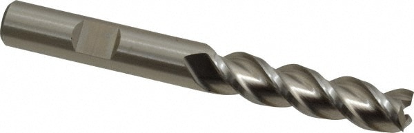 Cleveland C40074 Square End Mill: 3/8 Dia, 1-1/2 LOC, 3/8 Shank Dia, 3-1/4 OAL, 3 Flutes, Powdered Metal Image