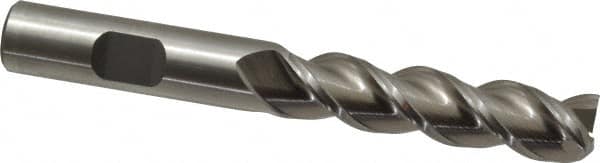 Cleveland C40078 Square End Mill: 1/2 Dia, 2 LOC, 1/2 Shank Dia, 4 OAL, 3 Flutes, Powdered Metal 
