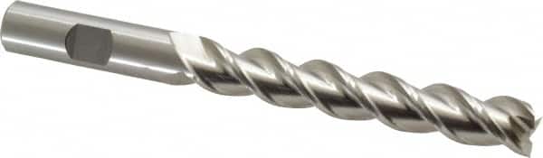 Cleveland C40080 Square End Mill: 1/2 Dia, 3 LOC, 1/2 Shank Dia, 5 OAL, 3 Flutes, Powdered Metal 