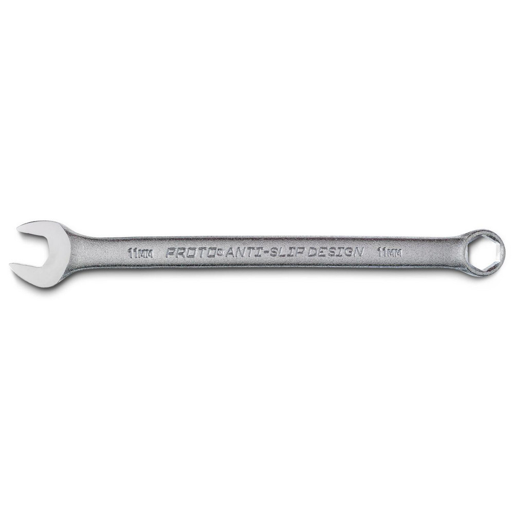 Combination Wrench: 11.00 mm Head Size, 15 deg Offset - Steel, Satin Finish, Tether Capable