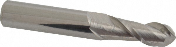 Accupro 12184001 Ball End Mill: 0.3906" Dia, 1" LOC, 2 Flute, Solid Carbide Image