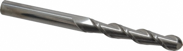 Accupro 12184259 Ball End Mill: 0.5" Dia, 3" LOC, 2 Flute, Solid Carbide Image