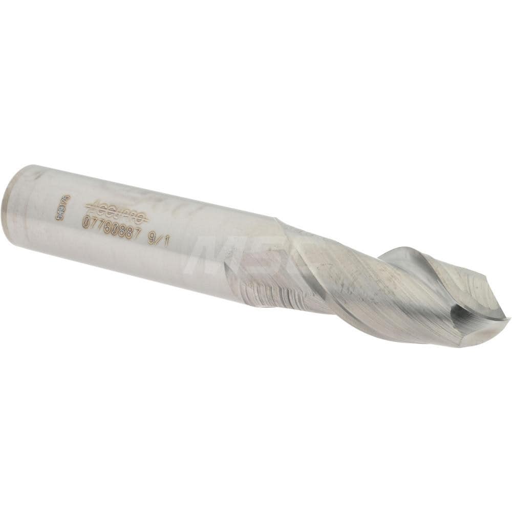 Ball End Mill: 0.5625" Dia, 1.25" LOC, 2 Flute, Solid Carbide