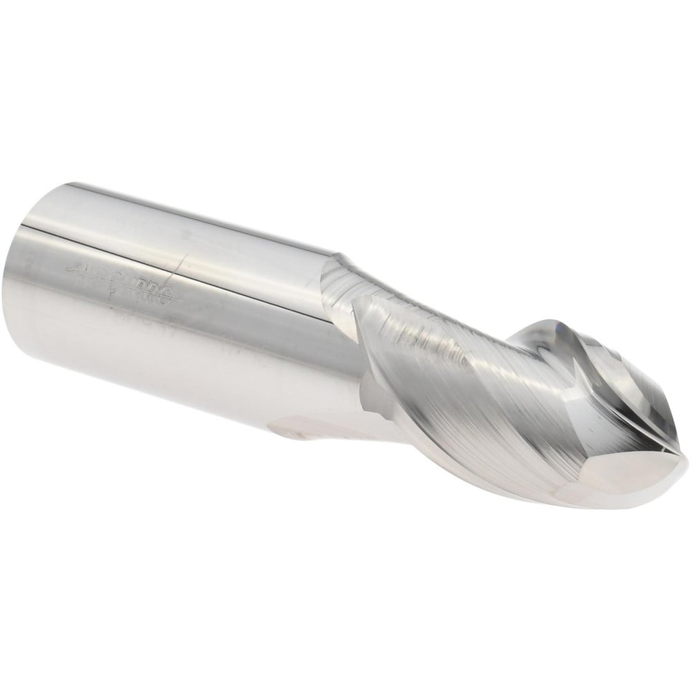 Ball End Mill: 11/16" Dia, 1" LOC, 2 Flute, Solid Carbide