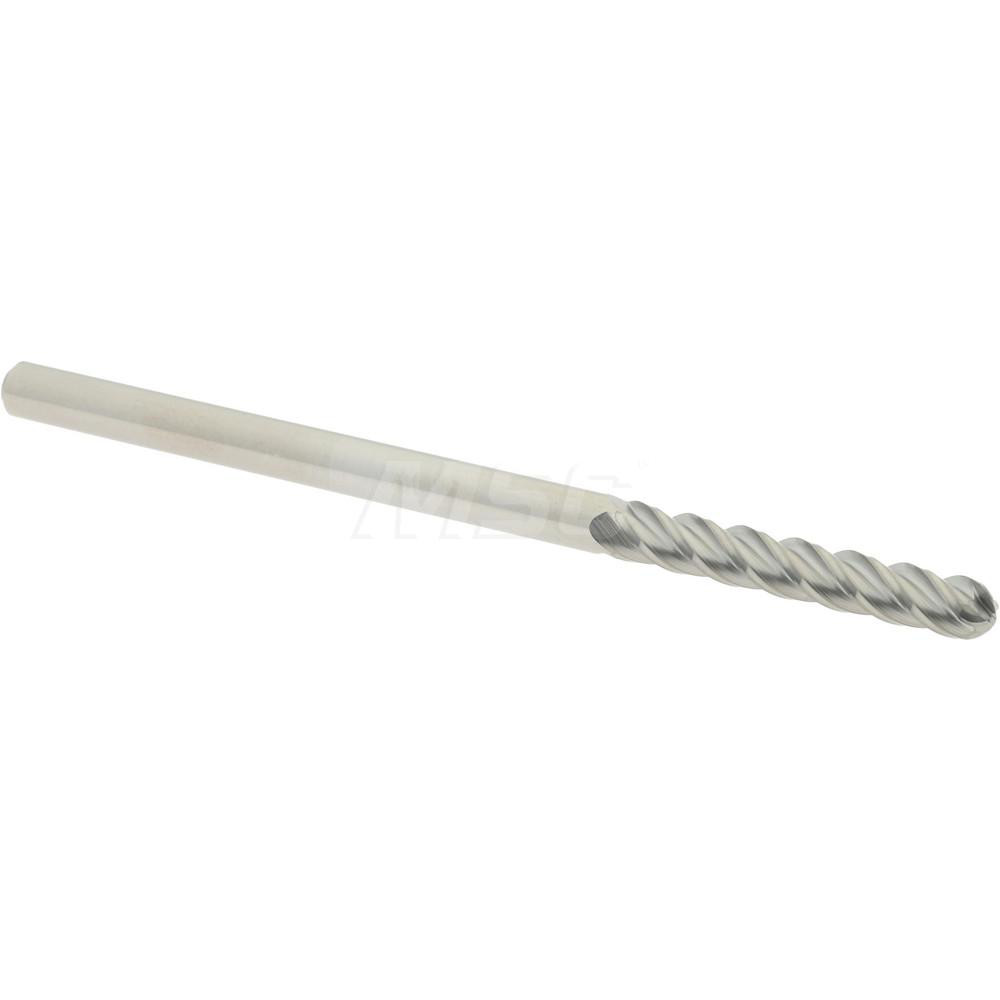 Accupro 12184862 Ball End Mill: 0.125" Dia, 0.75" LOC, 4 Flute, Solid Carbide Image