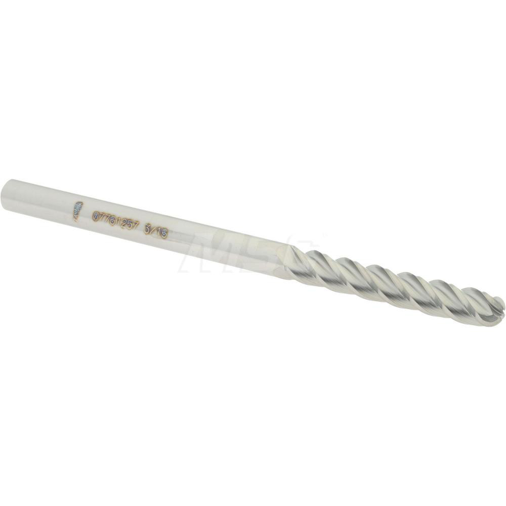 Accupro 12184895 Ball End Mill: 0.1875" Dia, 1.125" LOC, 4 Flute, Solid Carbide Image