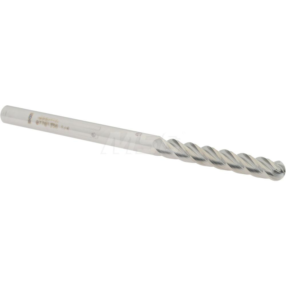 Accupro 12184898 Ball End Mill: 0.25" Dia, 1.5" LOC, 4 Flute, Solid Carbide Image