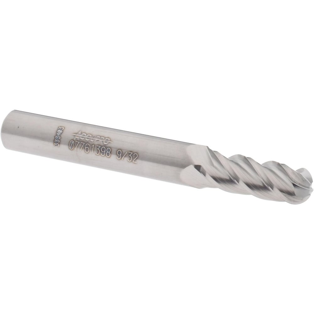 Accupro 12184625 Ball End Mill: 0.2813" Dia, 0.75" LOC, 4 Flute, Solid Carbide Image