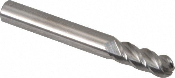 Accupro 12184628 Ball End Mill: 0.2969" Dia, 0.75" LOC, 4 Flute, Solid Carbide Image