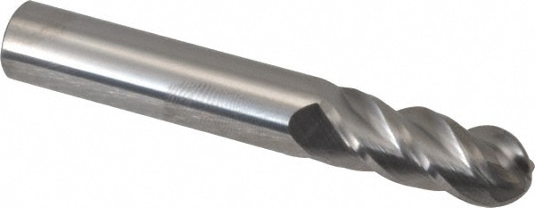 Accupro 12184643 Ball End Mill: 0.3594" Dia, 0.875" LOC, 4 Flute, Solid Carbide Image