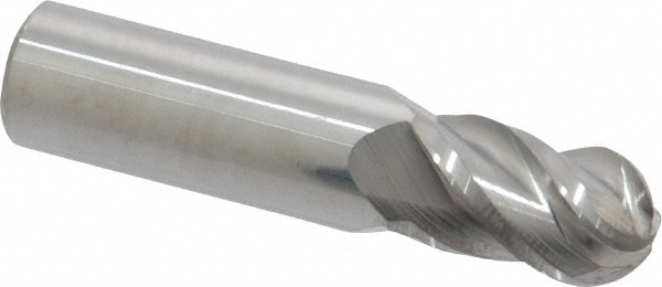 Accupro 12184820 Ball End Mill: 0.4063" Dia, 0.625" LOC, 4 Flute, Solid Carbide Image