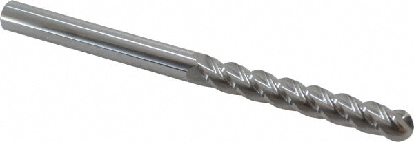 Accupro 12184907 Ball End Mill: 0.4375" Dia, 3" LOC, 4 Flute, Solid Carbide Image