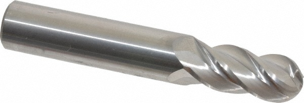 Accupro 12184673 Ball End Mill: 0.4688" Dia, 1" LOC, 4 Flute, Solid Carbide Image