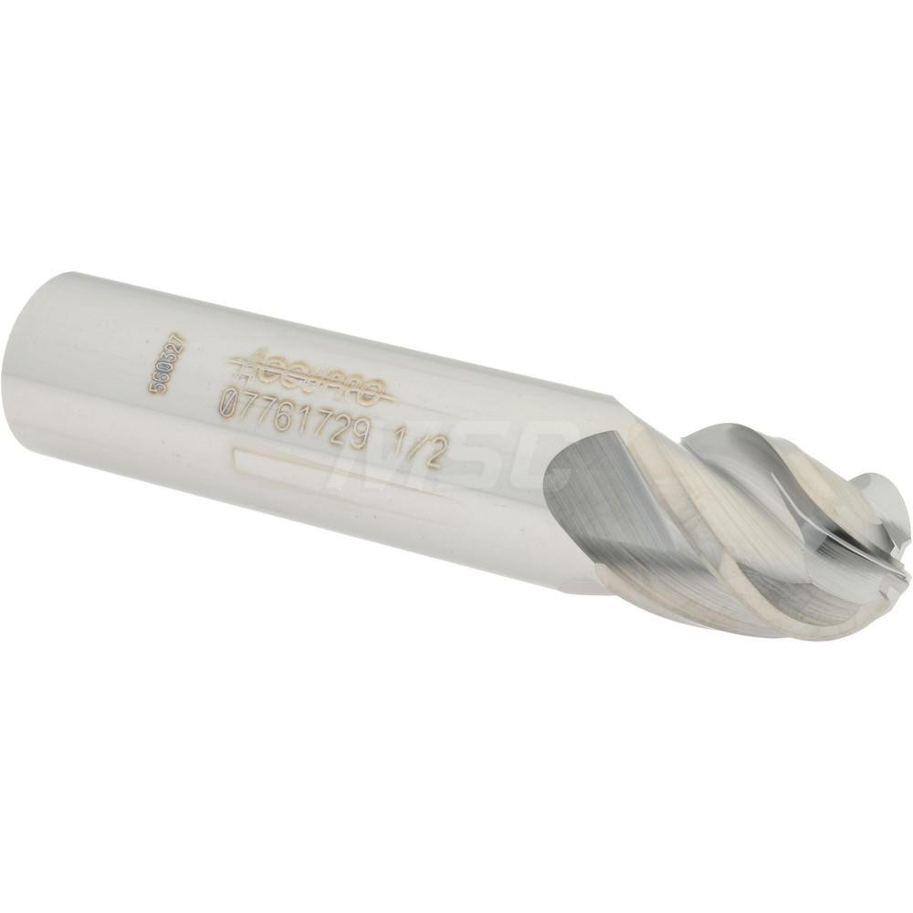 Accupro 12184844 Ball End Mill: 0.5" Dia, 0.625" LOC, 4 Flute, Solid Carbide Image