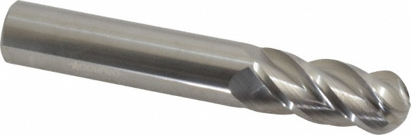 Accupro 12184688 Ball End Mill: 0.5625" Dia, 1.25" LOC, 4 Flute, Solid Carbide Image