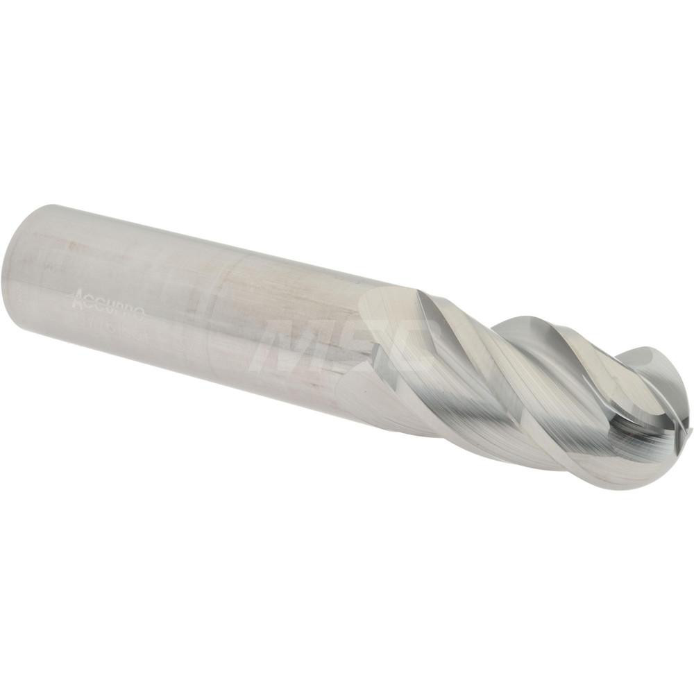 Accupro 12184703 Ball End Mill: 0.75" Dia, 1.5" LOC, 4 Flute, Solid Carbide Image