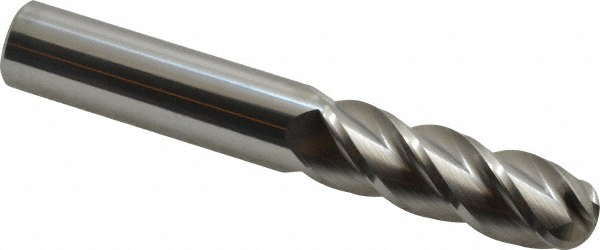 Accupro 12184886 Ball End Mill: 0.75" Dia, 2.25" LOC, 4 Flute, Solid Carbide Image